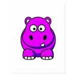 Hippo Pink Post Card