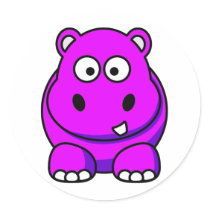 Hippo Pink stickers