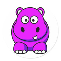 Hippo Pink stickers