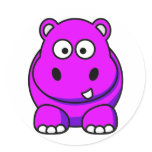 Hippo Pink Stickers