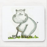 Hippo plays Golf Mousepad