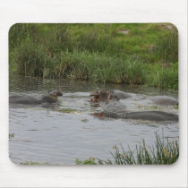 Hippo Pond -Mousepad by dchaddad Hippo Pond -Mousepad