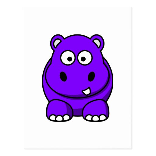 Hippo Purple Post Cards