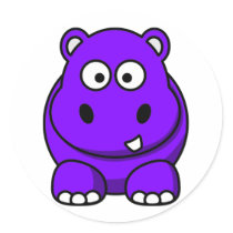 Hippo Purple stickers