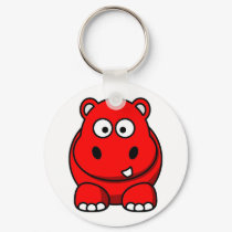 Hippo Red keychains