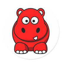 Hippo Red stickers