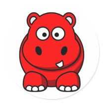 Hippo Red stickers