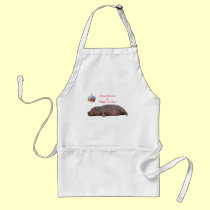 Hippo Seasons Greeting aprons by BlarneyCards Hippo Seasons Greeting aprons