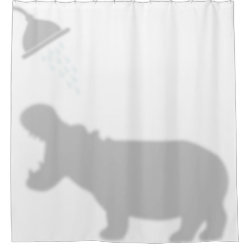 Hippo Shadow Silhouette Shadow Buddies in Shower Shower Curtain