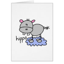 Hippo Stick Figure Card