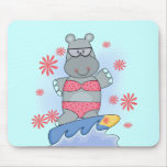 Hippo Surfing Tshirts and Gifts Mouse Pad