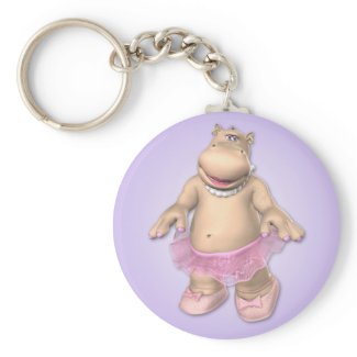 Hippo Tutu Keychain zazzle_keychain