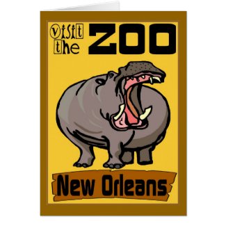 Hippo:Visit Zoo New Orleans Card