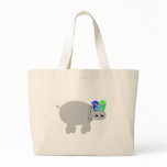 Hippo with beads &amp; a mask: Mardi Gras tees &amp; more Canvas Bags
