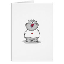Hippo with Butterfly on his Nose Card