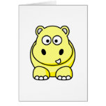 Hippo Yellow Greeting Cards