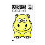 Hippo Yellow Postage Stamps