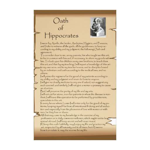 Hippocratic Oath Canvas Print | Zazzle