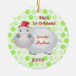 Hippopotamus Babys First Christmas Ornament