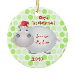 Hippopotamus Babys First Christmas Ornament
