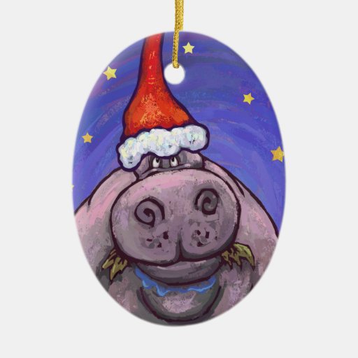 hippopotamus christmas ceramic ornament zazzle hippopotamus christmas ceramic ornament zazzle