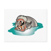 hippopotamus postcards