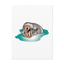 hippopotamus postcards