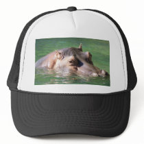 Hippopotamus Swimming On The Surface Trucker Hat