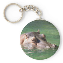 Hippopotamus Swimming On The Surface Key Chain