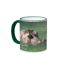 Hippopotamus Swimming On The Surface Coffee Mugs