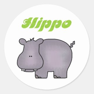 Hippopotamus Tshirts and Gifts Round Sticker