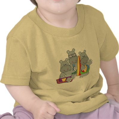 Hippos at the Beach Tshirts and Gifts