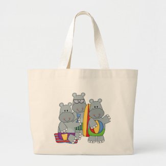Hippos at the Beach Tshirts and Gifts Bag