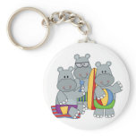 Hippos at the Beach Tshirts and Gifts keychains