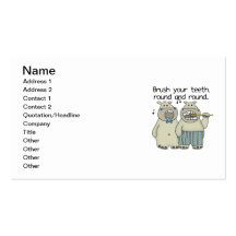 Hippos Brush Your Teeth Business Card