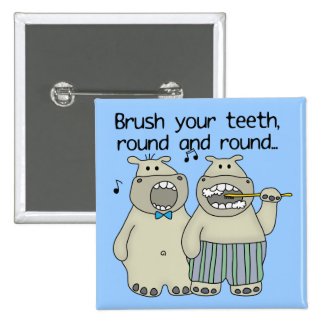 Hippos Brush Your Teeth Buttons