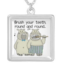 Hippos Brush Your Teeth Pendants