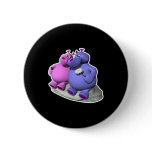 hippos in love buttons