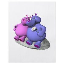 hippos in love custom flyer