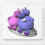 hippos in love mouse pad