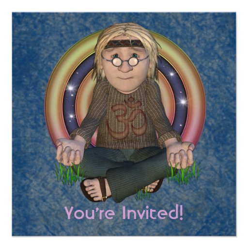 Hippy 60's Square Party Invitations
