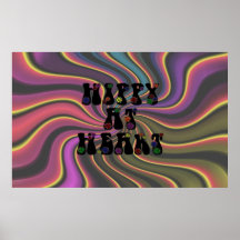 Hippy en el corazón 60s retro poster