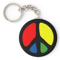 Hippy Groovy Peace Symbol Key Chains
