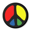 Hippy Groovy Peace Symbol magnets by makelovenotwar Hippy Groovy Peace Symbol magnets