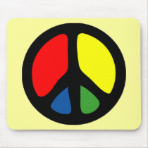 Hippy Groovy Peace Symbol Mouse Mats