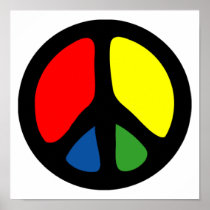 Hippy Groovy Peace Symbol Poster