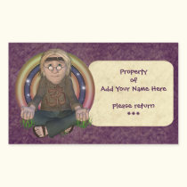 Hippy Meditation Bookplate Stickers