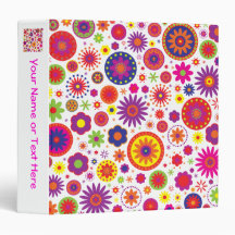 Hippy Rainbow Flowers Binders