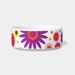 Hippy Rainbow Flowers Cat Food Bowls