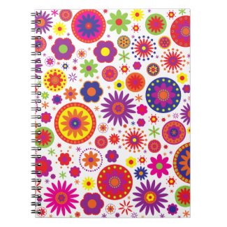 Hippy Rainbow Flowers notebook